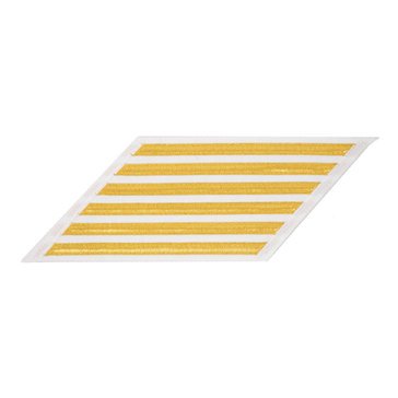 Men's CPO Service Stripe Set-6 on LACE Gold on White CNT