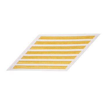 Men's CPO Service Stripe Set-7 on LACE Gold on White CNT