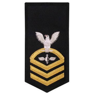 Women's E7 (AGC) Rating Badge in STANDARD Gold on Blue POLY/WOOL for Aerographer 