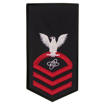 Women's E7 (ETC) Rating Badge in STANDARD Red on Blue POLY/WOOL for Electronics Technician