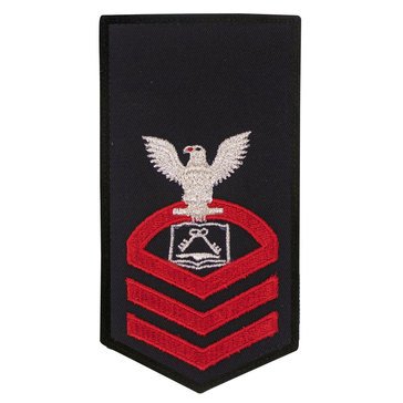 Women's E7 (CSC) Rating Badge in STANDARD Red on Blue POLY/WOOL for Culinary Specialist