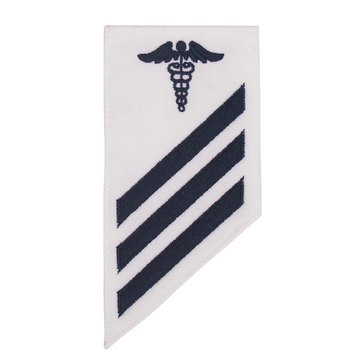 E3 Combo (HM) Rating Badge on White CNT for Hospital Corpsman