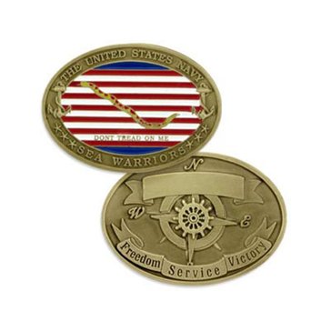 Challenge Coin USN Navy Jack Don't Tread On Me Coin