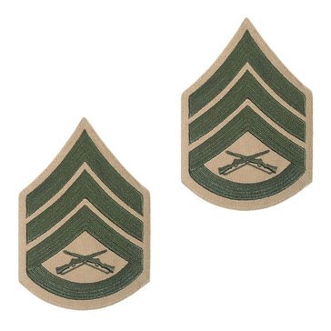 USMC Men's Chevron Green on Khaki SSGT