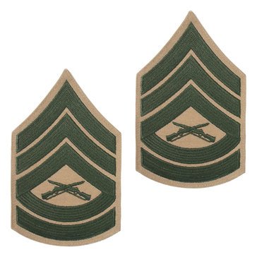 USMC Men's Chevron Green on Khaki GYSGT