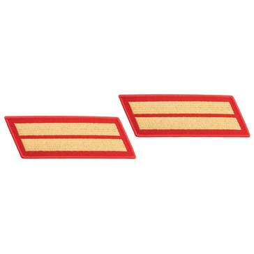USMC Men's Service Stripe Set 2 Gold on Red Merrowed