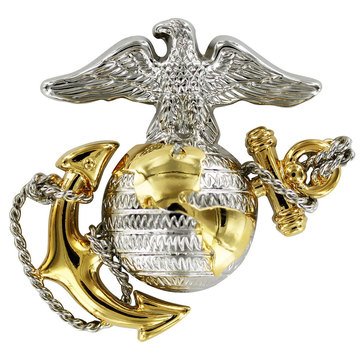 USMC Cap Device EGA Gold/Silver Regular Size Officer