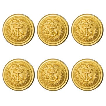 USCG Button Set 6-35 Ligned Gold