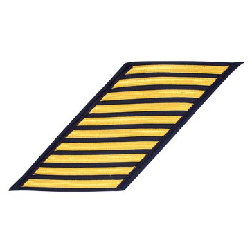 USCG Men's CPO Service Stripe Set 10 Gold On Blue