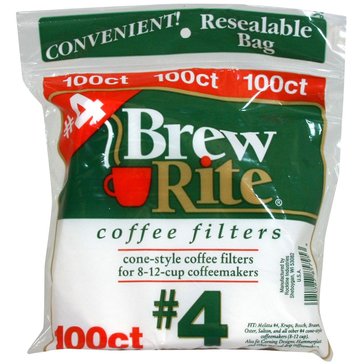 Brew Rite #4 Cone Filter, 100-Count