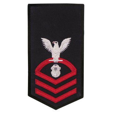 Women's E7 (NDC) Rating Badge in STANDARD Red on Blue POLY/WOOL for Navy Diver
