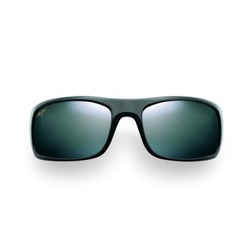 Maui Jim Unisex Peahi Gloss Black Polarized Wrap Sunglasses