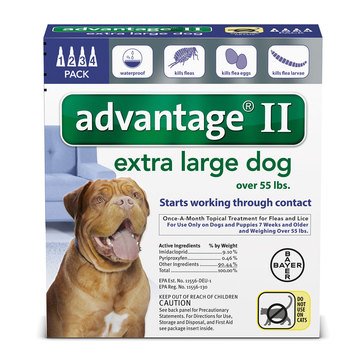 Advantage Flea Prevention and Treatment XL Dogs Over 55lbs, 4ct