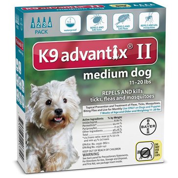 K9 Advantix Flea & Tick Treatment For Dogs 11-20 lbs., 4 Treatments