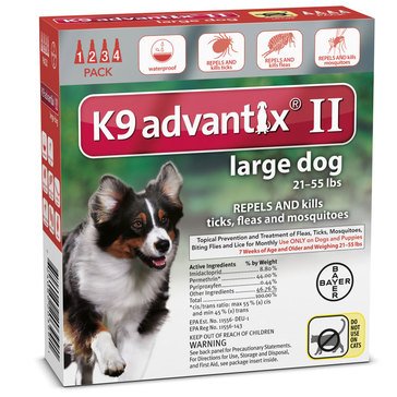 K9 Advantix Flea & Tick Treatment For Dogs 21-55 lbs., 4 Treatments