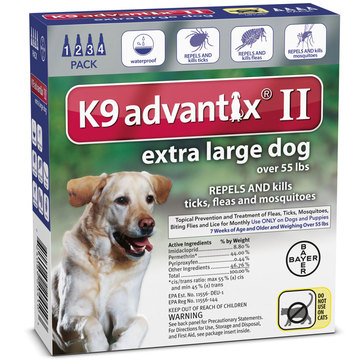 K9 Advantix Flea & Tick Treatment For Dogs 55 lbs. Plus, 4 Treatments