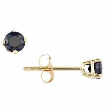 10K Yellow Gold Round Sapphire Earrings