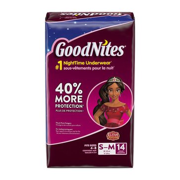 Huggies GoodNites NIghtTime Underwear Girls' Size Small/Medium - Jumbo Pack, 14ct