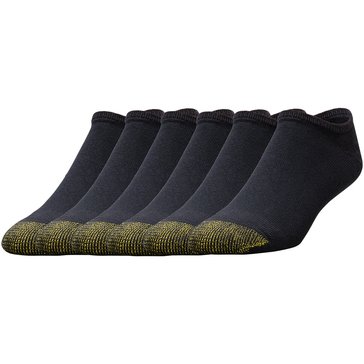 Gold Toe Mens 6 PK No Show Cotton Liner Banded Sock