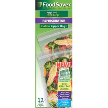 FoodSaver Vacuum Zipper Gallon Bags 12-Count