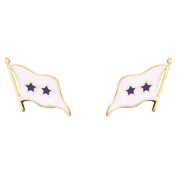 Cuff Link RADM (U) 2 Star STAFF (Blue Star on White) 