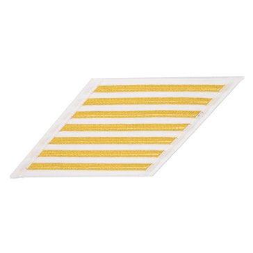 Women's CPO/ ENLISTED Service Stripe Set-7 on LACE Gold on White CNT