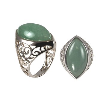 Sterling Silver Dyed Jade Ring