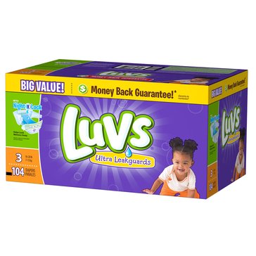 Luvs Ultra Leakguard Size 3 Diapers,104-count