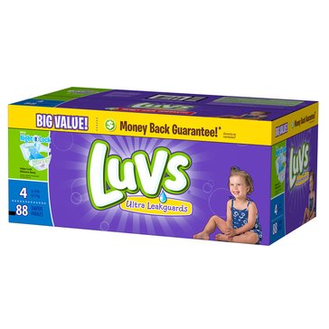Luvs Ultra Leakguard Size 4 Diapers, 88-count 