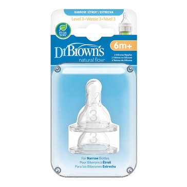 Dr. Brown's Natural-Flow Silicone Nipples, Level 3 (2 pk)