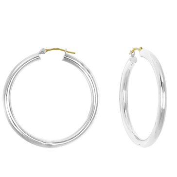 Sterling Silver & 14K Hoop Earrings