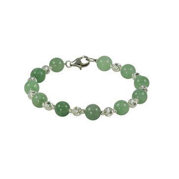 Sterling Silver Dyed Jade Bead Bracelet