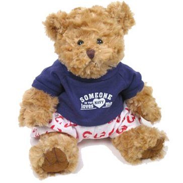 Chelsea Teddy Bear Co USN Bear with Heart Boxers And Tee