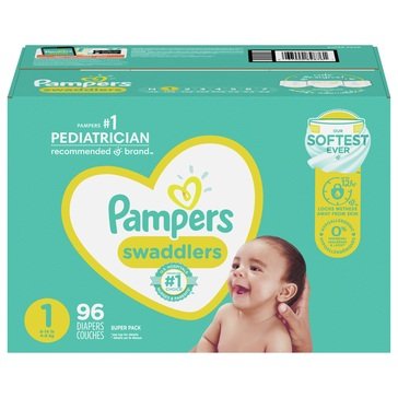 Pampers Swaddlers Diapers Size 1 - Super Pack 96ct