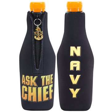 Vanguard USN CPO Bottle Koozie Ask The Chief With Anchor - Black