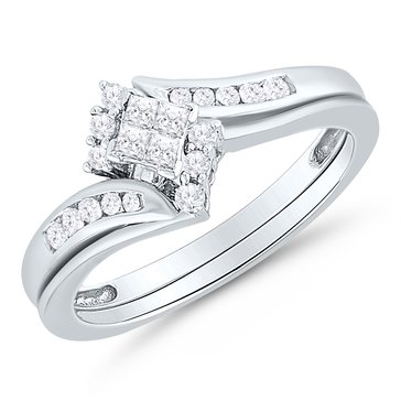 10K 1/4 cttw Diamond Bridal Set