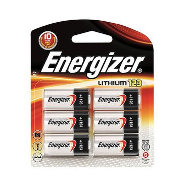 Energizer 123 3-Volt Lithium Photo Battery, 6-Pack