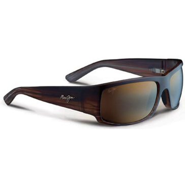 Maui Jim Unisex World Cup Chocolate Stripe Fade Polarized Wrap Sunglasses