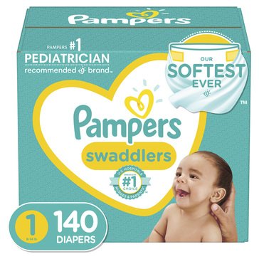Pampers Swaddlers Size 1 Diapers, 140-count