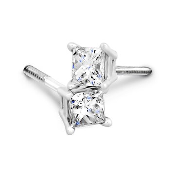 1 cttw Princess Cut Diamond Solitaire Stud Earrings