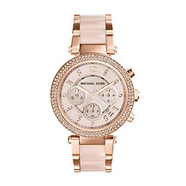 Michael Kors Women's Chronograph Parker Blush and Rosegold-tone Watch, 39mm