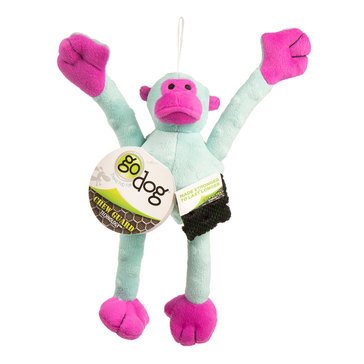 GoDog Turquoise Monkey Dog Toy
