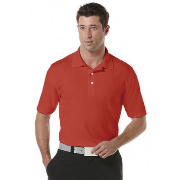 PGA Tour Men's Airflux Solid Mesh Short Sleeve Golf Polo