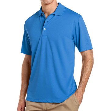 PGA Tour Men's AirFlux Short Sleeve Solid Polo in Classic Blue