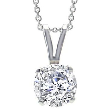 14K White Gold 1/4 ct Diamond Solitaire Pendant