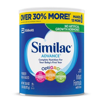 Similac Advance OptiGRO Infant Formula Powde0r, 30.8oz