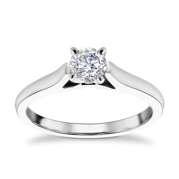 14K White Gold 1/2 ct Diamond Solitaire Engagement Ring