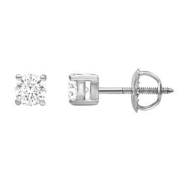 Navy Star 14K White Gold 1/2 cttw Solitaire Diamond Earrings