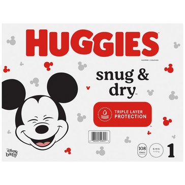 Huggies Snug & Dry Super Pack Diapers, Size 1