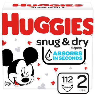 Huggies Snug & Dry Super Pack Diapers, Size 2 - 112 Count
